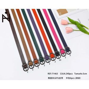 Cintura Angelina in PU con fibbia ad anello a D da 3 cm, cinturino sottile, accessorio casual alla moda per donne e uomini - Product Image 4