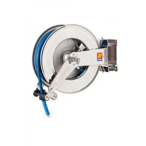 MECLUBE - 071-2504-430 Enrollador de manguera de acero inoxidable AISI 304 giratorio PARA AGUA 150 ° C 200 bar Mod. SX 555 CON MANGUERA 30 m Ø 1/2 - Product Image 1