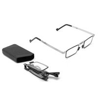 Lunettes de lecture pliantes unisexes, verres transparents, monture entièrement métallique, anti-lumière bleue, livrées avec étui pour hommes et femmes