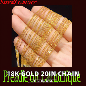 Collier classique en or 18 carats 2,3 g Chaîne de 20 pouces/45 cm pour mariage, fiançailles, cadeau, fête - Product Image 2