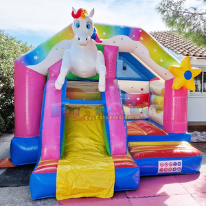 Château gonflable licorne commercial pour enfants avec toboggan, idéal pour la vente en gros - Product Image 2