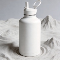 Gourde isotherme en acier inoxydable de 64 onces (2 litres, demi-gallon, 128 oz) pour le sport, la gym, le camping