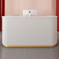 Bureau d'accueil personnalisable en MDF, moderne, luxueux, écologique, durable, garantie 3 ans, vente en gros, mobilier de bureau en bois, comptoir d'accueil