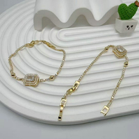 Bracelet en laiton plaqué or avec zircon et étoile brillante, fait main, avec pendentif cœur poli, cadeau tendance pour anniversaire ou occasion spéciale