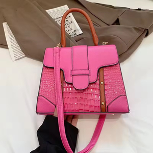 กระเป๋าถือหนังจระเข้สุดหรูกระเป๋าหนังจระเข้สีสันสดใสมีกระเป๋าสีตัดกันใหม่ล่าสุด - Product Image 3