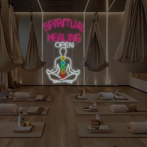 Guarigione spirituale segno al Neon Chakra equilibrio LED luce da parete per la stanza di meditazione luci al Neon personalizzate <span class=keywords><strong>segni</strong></span> Diya - Product Image 4