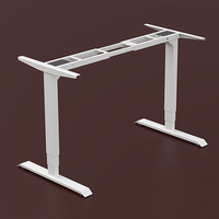 Cadre de bureau debout extensible moderne à double moteur avec réglage électrique de la hauteur, en métal blanc pur ou noir pour bureau