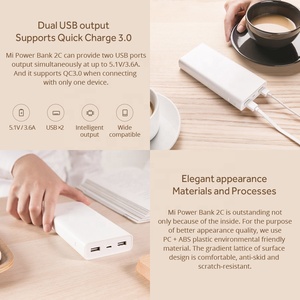 แบตสำรอง <span class=keywords><strong>Xiaomi</strong></span> 20000mAh <span class=keywords><strong>Mi</strong></span> <span class=keywords><strong>Power</strong></span> <span class=keywords><strong>Bank</strong></span> 2C แท้ ชาร์จพกพา ช่องเสียบ USB คู่ แบตเตอรี่สำรอง <span class=keywords><strong>Mi</strong></span> 20000mAh สำหรับโทรศัพท์มือถือ - Product Image 2