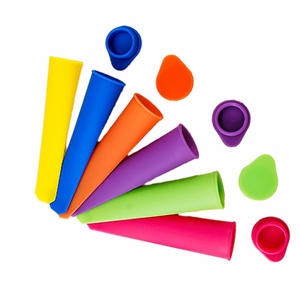 Moule à crème glacée en silicone réutilisable en forme de cube de <span class=keywords><strong>luge</strong></span> de forme longue en gros moule de plateau de Reezer de cône de poposicle de logo personnalisé avec le couvercle - Product Image 5