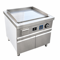Plaque de cuisson à induction commerciale sur pied avec contrôle numérique de la température en acier inoxydable