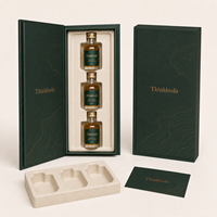 Coffret Cadeau de Whisky Rigide de Luxe avec 3 Bouteilles Miniatures de Scotch Whisky – Emballage Dégustation pour Promotion Distillerie