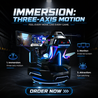 Simulateur de course automobile à triple écran, machine de jeu vidéo d'arcade à trois axes et 360 degrés pour centre de jeux