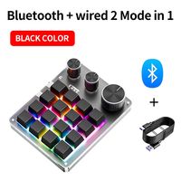 Teclado Mecánico Personalizado USB 2.4G con Bluetooth, 3 Modos, Perilla de Volumen, Programación de Macros, 16 Teclas para Juegos