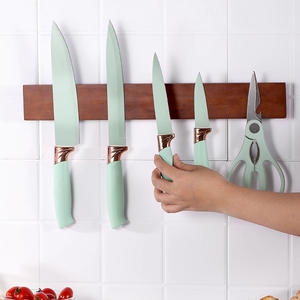 <span class=keywords><strong>Porte</strong></span>-couteaux magnétique en bois massif avec fixation murale sans perçage, support d'organisation d'outils pour couteaux et ustensiles de cuisine - Product Image 1