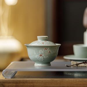 Guanlan Banana Moonlight Ceramic Gaiwan Handmade Pull-Pattern Tea Bowl Heat Resisting Porcelain <b>Teacup</b> Set - Product Image 4
