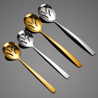 Cuillère à soupe à long manche Hot Pot Passoire Cuillère Cuillères à soupe Vaisselle portable Cuillère à filtre en acier inoxydable 304