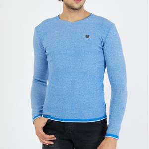 เสื้อสเวตเตอร์ถักแบบเรียบสำหรับผู้ชาย,เสื้อกันหนาวแขนยาวสีดำ - Product Image 1