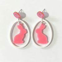 Boucles d'oreilles pendantes en acrylique Pafu pour femmes et filles, motif lapin, carotte et œuf, idéales pour les fêtes de Pâques