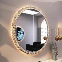 Miroir de maquillage ovale pour salon de beauté avec éclairage LED et affichage grossissant pour salle de bain