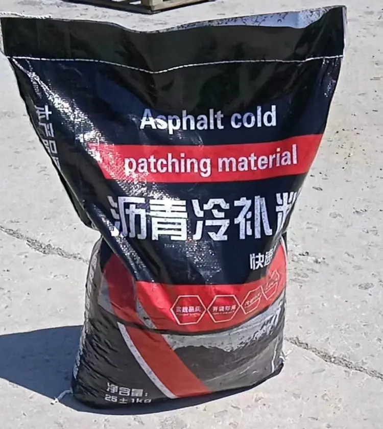25kg Cold Mix Asphalt Bag Factory Price Potholes Repair Cold Mix Asphalt Features with Binding Strength Increases Overtime