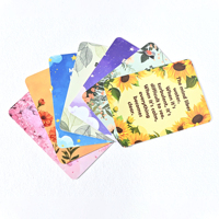 Cartes d'affirmation personnalisées à motifs floraux aquarelle artistiques, en carton épais couché, texte de citation personnalisé pour la positivité quotidienne
