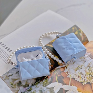 Vente flash - Étui de protection en silicone pour <span class=keywords><strong>Airpods</strong></span> 1 2 Pro et <span class=keywords><strong>Airpods</strong></span> <span class=keywords><strong>3</strong></span>, luxueux, mignon, coloré, pour filles et femmes, avec chaîne en perles - Product Image 3