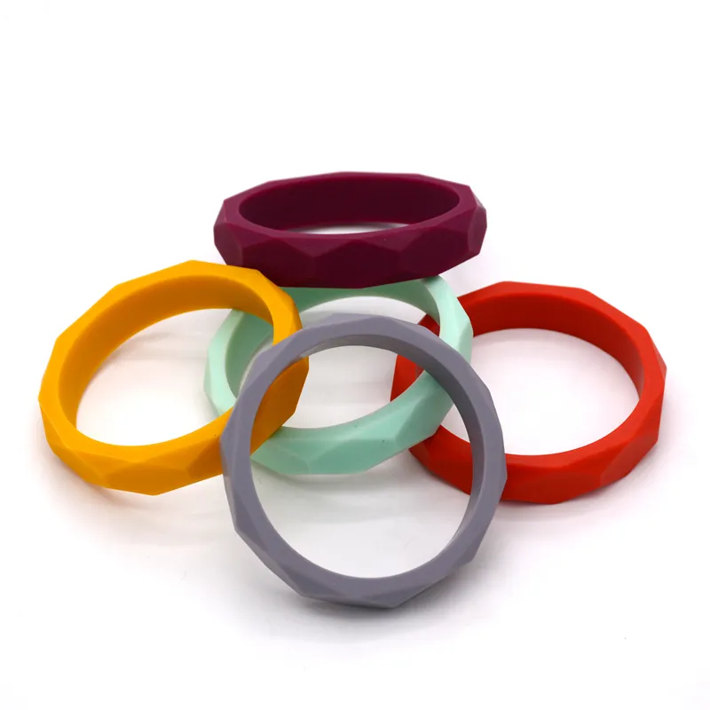 BPA Free Custom Colors Teething Bangle Silicone Bracelet For Jewelry