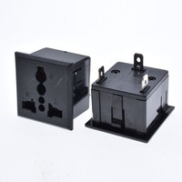 Stopkontak Dinding Universal Multifungsi 13A AC Inlet Hitam, Modul Soket Internasional CE Extender BX-901 Grosir
