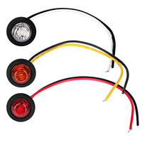 Feu de position latéral LED rond pour voiture, camion, remorque, blanc/rouge, clignotant, feu de gabarit, indicateur lumineux pour camionnettes, fourgons, caravanes 10-30V