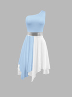 Robe longue de danse de louange pour adulte, costumes de scène modernes métalliques, tenue de danse lyrique pour femme