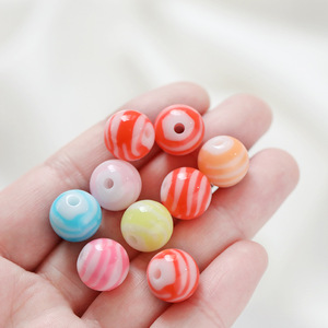 Perles rondes en acrylique à motif gelée pour la fabrication de bracelets, accessoires de bijoux DIY, 10 mm, multicolores, perles en vrac - Product Image 3