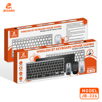 Jeqang JB-326 Yeni Plastik BT 2.4G Kablosuz Tam Boy Laptop Klavye Mouse Seti Çift Modlu Optik USB Arabirimli Tak ve Çalıştır