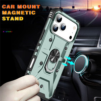 2 In1 TPU PC Shockproof 360 Rotate Metal Ring Stand Phone Case pour iPhone 17 16 15 14 13 12 11 Pro Max 8 7 6 Plus X XS XR