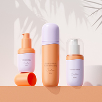Bouteilles de lotion pour le corps en forme de cylindre personnalisées avec pompe 30ml/50ml/80ml Impression à l'écran pour sérum et shampoing pour les soins de la peau