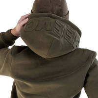 Sweat à Capuche Unisexe Haut de Gamme en Coton Surdimensionné avec Impression en Relief, 500 GSM, Personnalisable, 100 % Coton, Essentiels 3D Gaufrés pour Hommes
