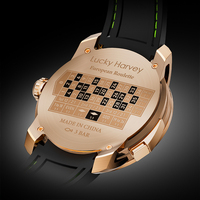 Montre mécanique automatique Lucky Harvey European Roulette pour homme, 43 mm, acier inoxydable, saphir, jeu de casino, ZLS303