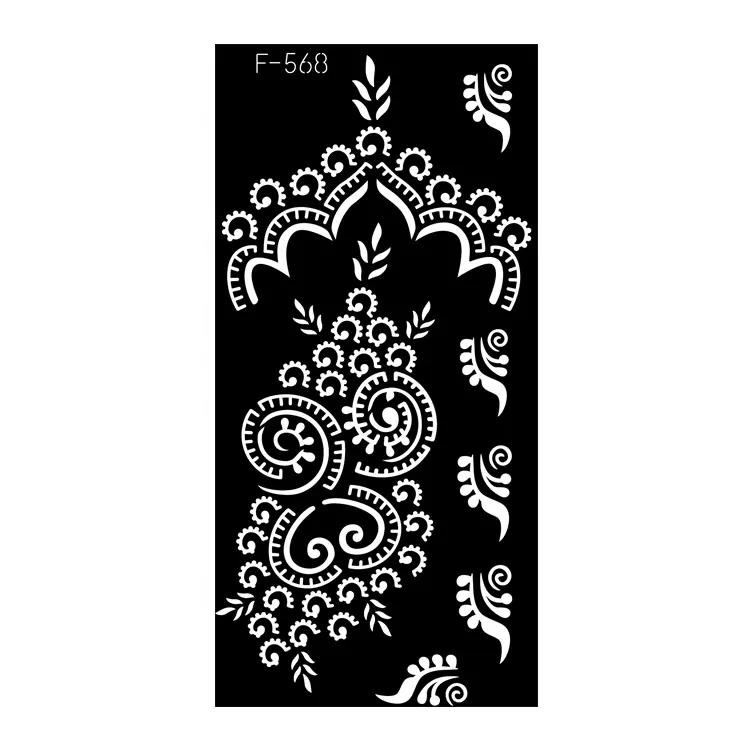Professional Natural Black Color Indian Henna Tattoo Template Henna Stencil