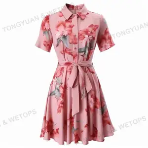 Fabricants de vêtements personnalisés OEM 2023 nouvelle arrivée robes élégantes pour femmes Hsd en vrac Floral robe décontractée vêtements coréens