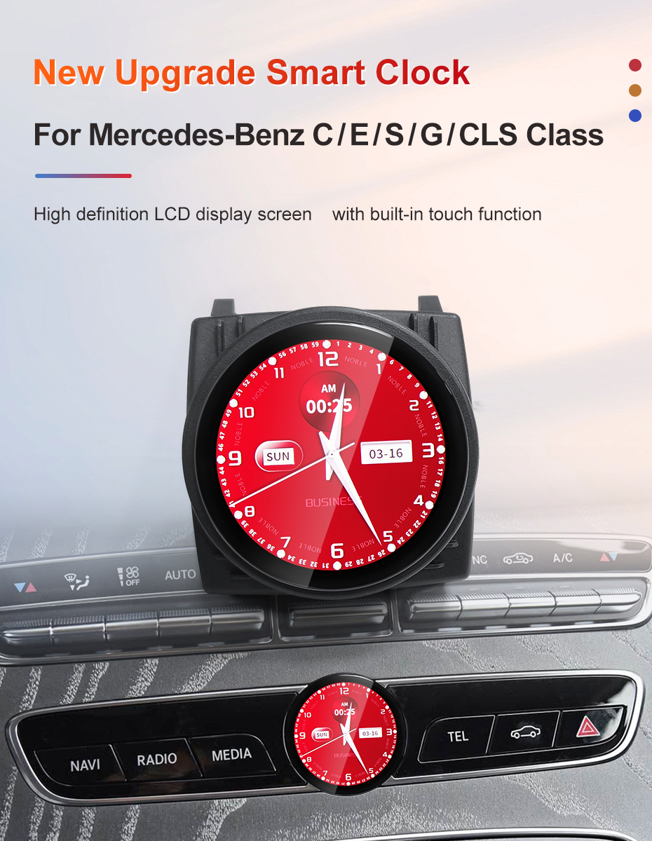 Mercedes Benz Electronic LCD Stopwatch - Intelligent Clock