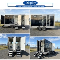 Remorque Sanitaire Mobile de Luxe Premium 4 Postes Black Box avec Évier et Urinoir pour Mariages, Festivals et Événements Extérieurs