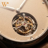 Montre mécanique personnalisée OEM ODM avec logo, mouvement Miyota 8215, tourbillon automatique, date rétrograde, verre saphir, bracelet en cuir