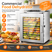 Déshydrateur alimentaire commercial en acier inoxydable pour fruits, légumes, viande et viande séchée