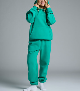 Conjunto Deportivo Informal de Alta Calidad, Felpa Gruesa, Unisex, para Hombre y Mujer, Sudadera con Capucha y Pantalones Deportivos Transpirables - Product Image 2