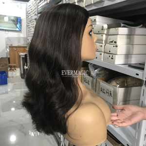 Pelo virgen europeo de la mejor calidad, peluca Kosher judía, banda larga, corta, sin capas, de lujo, Color <span class=keywords><strong>Balayage</strong></span>, <span class=keywords><strong>ondulado</strong></span> - Product Image 3