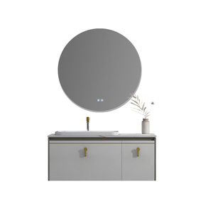 Italian Hanging Cabinet Design Round Make Up Smart Led Mirror Vanity Bathroom Cabinet