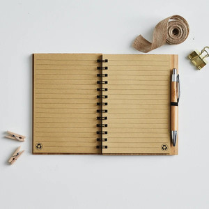 Carnet de notes en papier A6 à feuilles mobiles imprimé de logo personnalisé pour entreprises de luxe Couverture cadeau Organisateur personnalisé avec stylos - Product Image 3