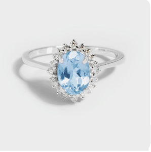 Anillo de Topacio Azul Natural de 18K, Anillo de Topacio Azul en Oro, Joyería de Moda con Topacio Azul Suizo - Product Image 3