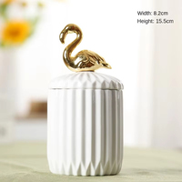 Pot de stockage de chocolat de noix en céramique de Style nordique décoration d'oiseau doré cadeau de mariage conteneur de nourriture de bonbons bougeoirs scellés