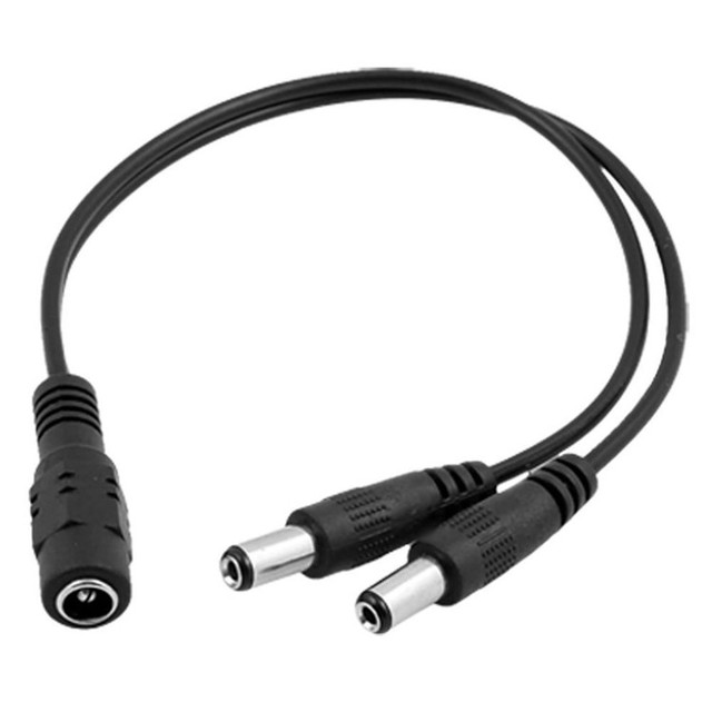 5.5x2.1mm DC Power Cable Female 1 to 2 Male DC Y Splitter Connector