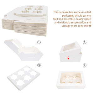 Cajas de embalaje de pastel de taza impresa personalizada desechable de varios tamaños Cajas de papel para llevar de pastel de <span class=keywords><strong>pan</strong></span> de panadería con ventanas transparentes - Product Image 4